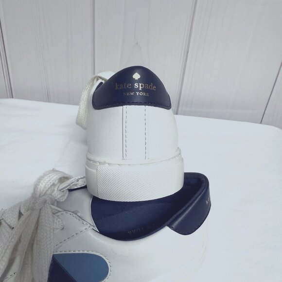 Kate Spade Fez Sneakers — White w/ Navy & Blue — Size 9 — NWOT/NWOB - Picture 4 of 8
